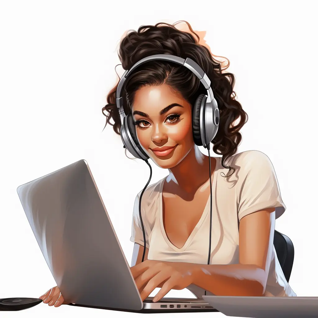 lady with computer