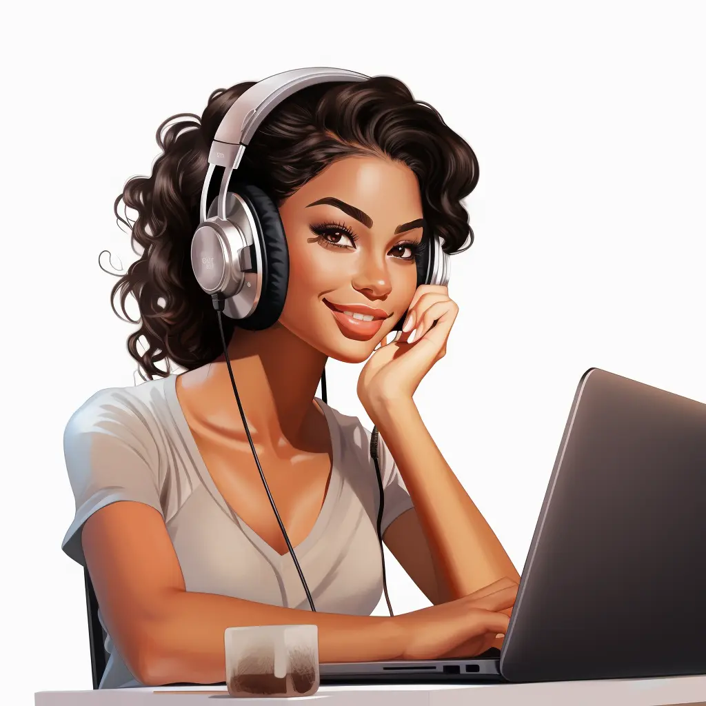 lady with computer